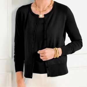 Talbots black Pima Cotton Cardigan